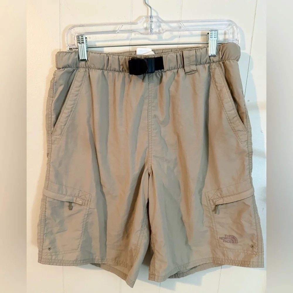 The North Face Tan Cargo Lined Shorts with Elastic Waistband, Size S